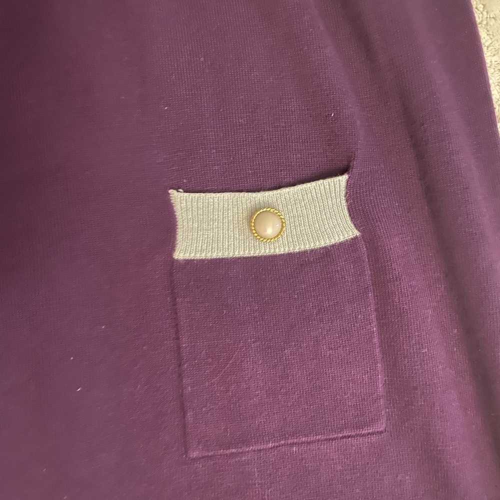 Derek Heart Collared Dress Purple Medium​​​ - Picture 3 of 6
